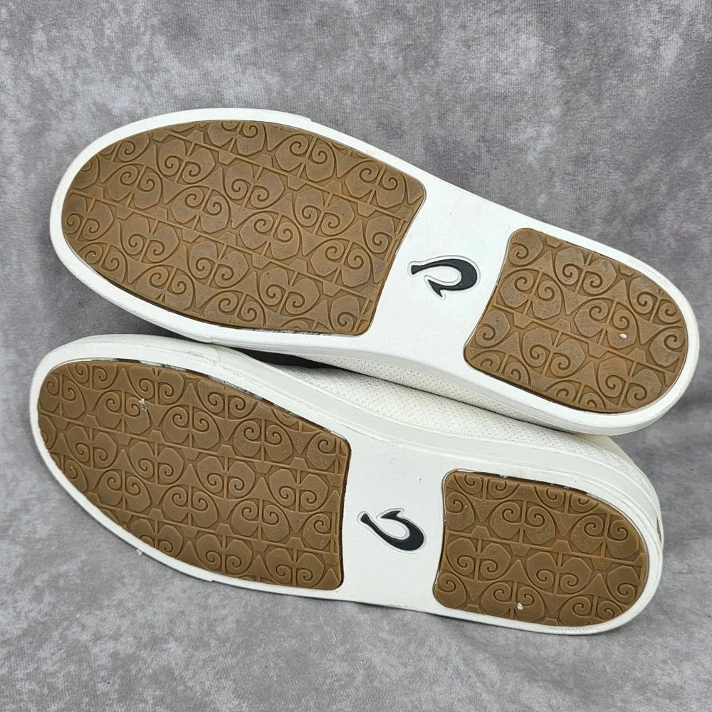 OluKai Pehuea Li White Perforated Mesh Slip On Sneaker Women's Size 9 Shoes
